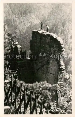 AK / Ansichtskarte Klettern_Bergsteigen Brandscheibe Hohnstein S?chsische Schweiz 