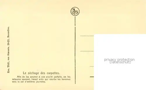 AK / Ansichtskarte Ernte_Landwirtschaft Culture du Lin Sechage des Carpettes 