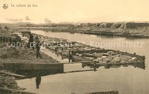 AK / Ansichtskarte Ernte_Landwirtschaft Culture du Lin Rouissage Leinen 