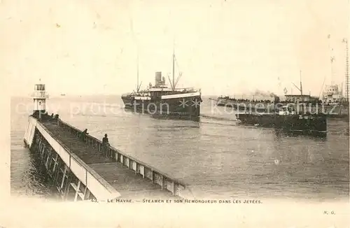 AK / Ansichtskarte Schiffe_Ships_Navires Steamer Remorqueur Le Havre  