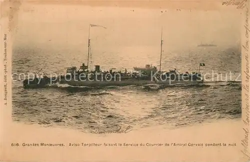 AK / Ansichtskarte Marine Torpilleur Courrier Amiral Gervais 