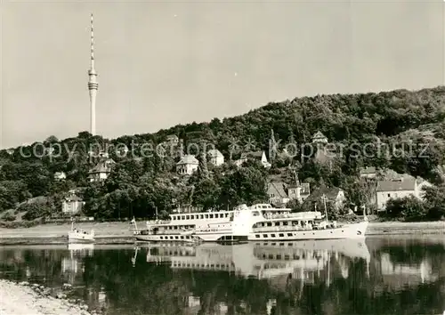 AK / Ansichtskarte Motorschiffe Wilhelm Pieck Dresden Fernsehturm 