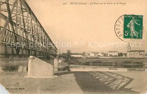 AK / Ansichtskarte Rivas_Loire Pont sur la Loire et le Bourg Rivas Loire