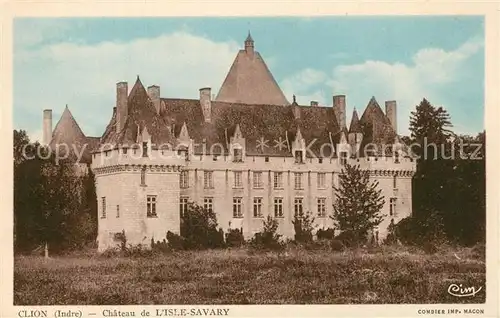 AK / Ansichtskarte Clion_Indre Chateau de l Isle Savary Clion Indre