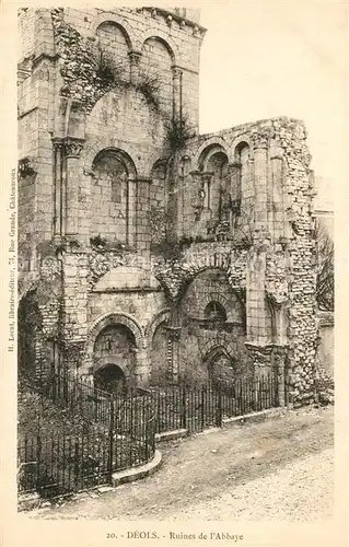 AK / Ansichtskarte Deols Ruines de l Abbaye Deols