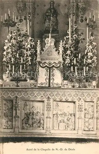 AK / Ansichtskarte Deols Autel de la Chapelle de Notre Dame de Deols Deols