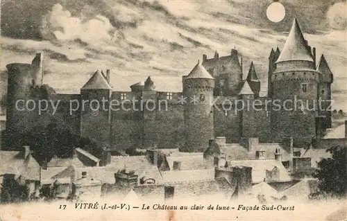 AK / Ansichtskarte Vitre_d_Ille et Vilaine Chateau au clair de lune Vitre_d_Ille et Vilaine