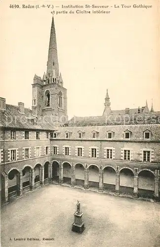 AK / Ansichtskarte Redon Institution Saint Sauveur Tour Gothique Cloitre interieur Monument Redon