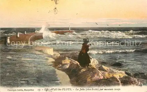 AK / Ansichtskarte Palavas les Flots_Herault Le Jetee par mauvais temps Palavas les Flots_Herault