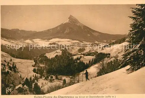 AK / Ansichtskarte Saint Pierre de Chartreuse Panorama en hiver vue sur Mon Chamechaude Saint Pierre de Chartreuse