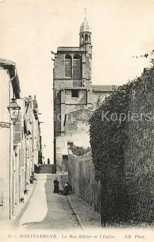AK / Ansichtskarte Montferrand_Clermont Ferrand Rue Kleber et l Eglise Montferrand