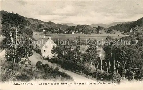 AK / Ansichtskarte Saint Sauves d_Auvergne Panorama Vallee de Saint Sauves vue prise a l Ile des Mouches Saint Sauves d Auvergne