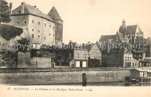 AK / Ansichtskarte Mayenne Chateau et la Basilique Notre Dame Mayenne