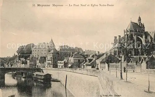 AK / Ansichtskarte Mayenne Pont Neuf Eglise Notre Dame Mayenne
