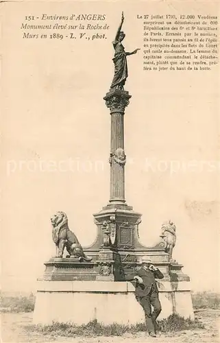 AK / Ansichtskarte Angers Monument sur la Roche de Murs en 1889 Angers