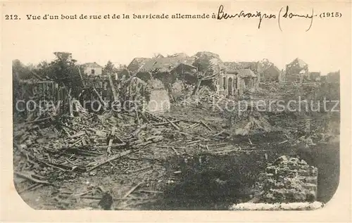 AK / Ansichtskarte Beuvraignes Vue dun bout de rue et de la barricade allemande Beuvraignes