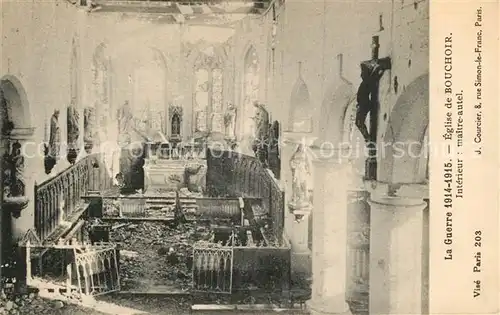 AK / Ansichtskarte Bouchoir La Guerre 1914 15 Eglise de Bouchoir Interieur maitre autel Bouchoir