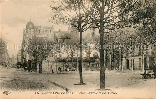 AK / Ansichtskarte Levallois Perret Place Corneille et rue Voltaire Levallois Perret