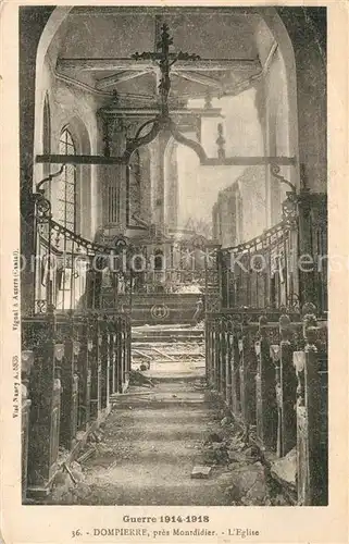 AK / Ansichtskarte Dompierre Becquincourt Guerre 1914 15 Eglise Dompierre Becquincourt