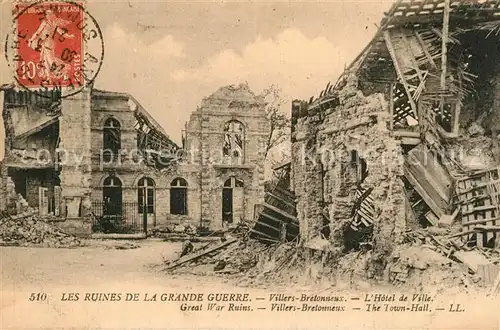 AK / Ansichtskarte Villers Bretonneux Ruines de la Grande Guerre Hotel de Ville Villers Bretonneux