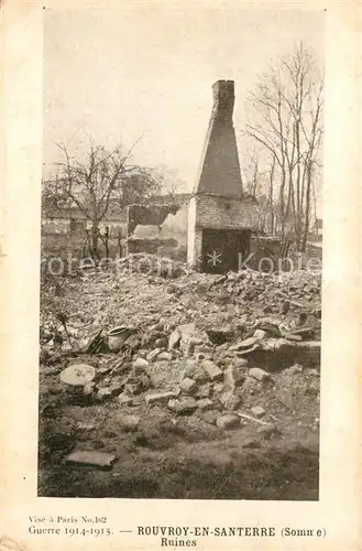 AK / Ansichtskarte Rouvroy en Santerre Guerre 1914 15 Ruines Rouvroy en Santerre