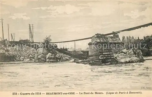 AK / Ansichtskarte Beaumont sur Oise Guerre de 1914 Le Pont de Mours Beaumont sur Oise