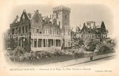 AK / Ansichtskarte Deauville Promenade de la Plage les Villas Victoria et Elisabeth Deauville