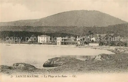 AK / Ansichtskarte Sainte_Maxime_sur_Mer_Var La Plage et les Bains Sainte_Maxime_sur_Mer_Var