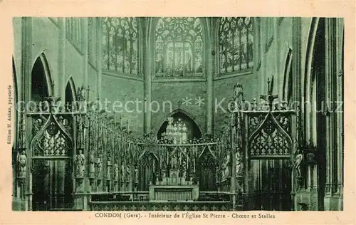 AK / Ansichtskarte Condom Interieur de l Eglise Saint Pierre Choeur et Stalles Condom