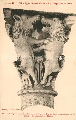AK / Ansichtskarte Saulieu Eglise Saint Andoche Chapiteaux XIIe siecle Saulieu