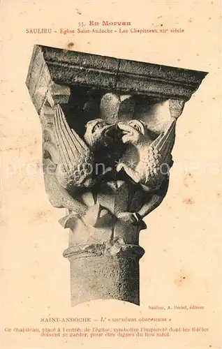 AK / Ansichtskarte Saulieu Eglise Saint Andoche Chapiteaux XIIe siecle Saulieu