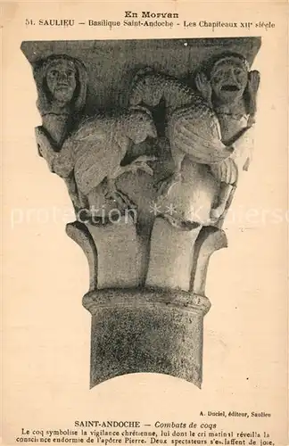 AK / Ansichtskarte Saulieu Eglise Saint Andoche Chapiteaux XIIe siecle Saulieu