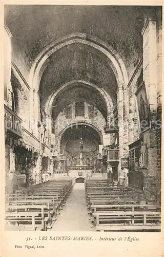 AK / Ansichtskarte Les_Saintes Maries de la Mer Interieur de l Eglise Les