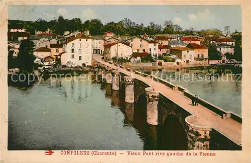 AK / Ansichtskarte Confolens Vieux pont rive gauche de la Vienne Confolens