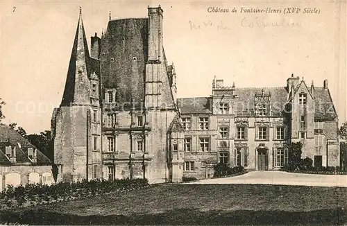 AK / Ansichtskarte Fontaine Henry Chateau Schloss Fontaine Henry