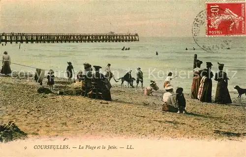 AK / Ansichtskarte Courseulles sur Mer La plage et la jetee Courseulles sur Mer