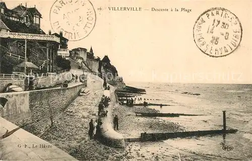 AK / Ansichtskarte Villerville_sur_Mer Descente a la plage Villerville_sur_Mer