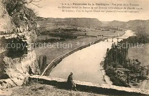 AK / Ansichtskarte Beynac et Cazenac Vue prise de la Terrasse du Chateau feodal Beynac et Cazenac