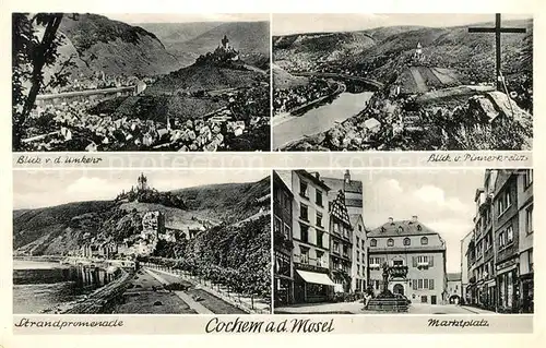 AK / Ansichtskarte Cochem_Mosel Marktplatz Strandpromenade  Cochem Mosel
