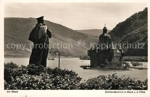 AK / Ansichtskarte Kaub Bl?cherdenkmal Pfalz Kaub