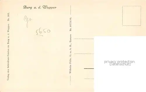 AK / Ansichtskarte Burg_Wupper  Burg Wupper