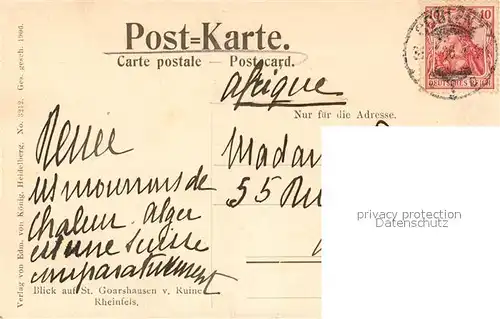 AK / Ansichtskarte St_Goarshausen Blick von Ruine Rheinfels St_Goarshausen