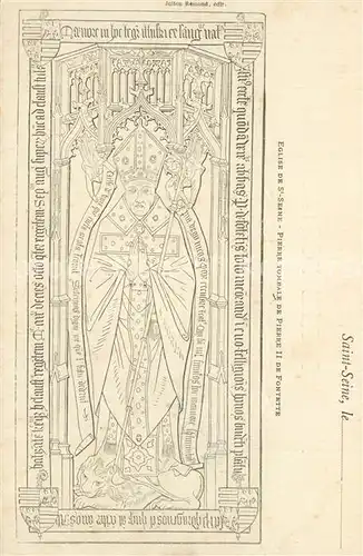 AK / Ansichtskarte Saint Seine l_Abbaye Pierre Tombale de Pierre II de Fontette Dessin Kuenstlerkarte Saint Seine l Abbaye