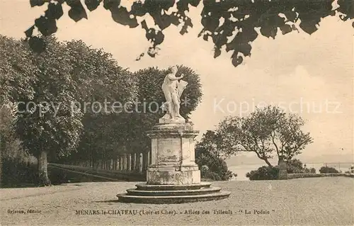 AK / Ansichtskarte Menars Monument Statue La Poesie Allees de Tilleuis Menars