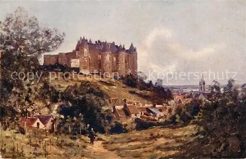 AK / Ansichtskarte Luynes_Indre et Loire Chataeu Les Sites de France par Eug. Bourgeois Dessin Kuenstlerkarte Serie V No. 2 Luynes Indre et Loire