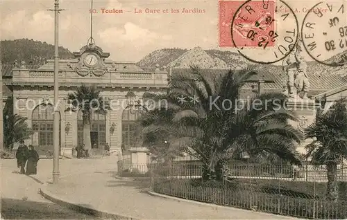 AK / Ansichtskarte Toulon_Var La Gare et les Jardins Toulon_Var