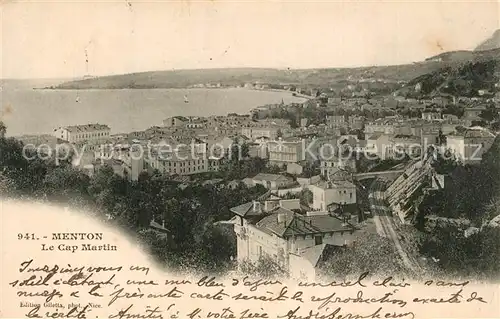 AK / Ansichtskarte Menton_Alpes_Maritimes Le Cap Martin Menton_Alpes_Maritimes