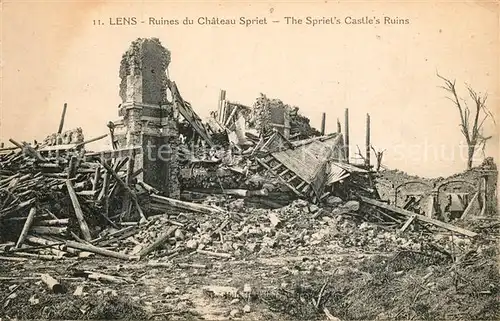 AK / Ansichtskarte Lens_Pas de Calais Ruines du Chateau Spriet Lens_Pas de Calais