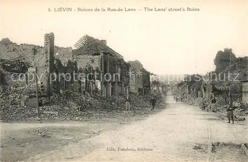 AK / Ansichtskarte Lievin Ruines de la Rue de Lens Lievin