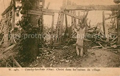 AK / Ansichtskarte Conchy les Pots Christ dans les ruines du village Conchy les Pots